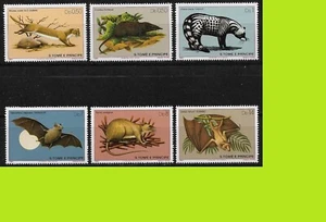 Santo Tomé y Príncipe 1981 mamíferos - Serie completa 6 estampillas - MNH - Imagen 1 de 1