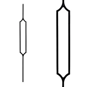 Iron Stair Balusters 1/2" Heavy Duty Square x 44" Long, Hexagon, Hollow, Blac... - Picture 1 of 6