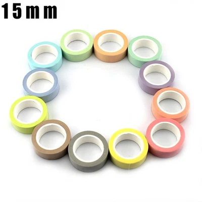 Parcel Packaging Tape Masking Adhesive 15mm Decorative Tape Crafts Pack 10 Color - Image 1 of 4