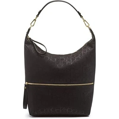 HOBO JACQUARD CALVIN KLEIN FIRMA ELAINE, NEGRO, NUEVO CON ETIQUETAS, $148 Foto 1 de 4