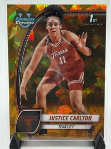 JUSTICE CARLTON 2024-25 BOWMAN UNIVERSITY CHROME 1ST SAPPHIRE GOLD /50 Q4221 - Picture 1 of 1