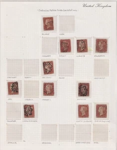 GB QV 1d rotes markantes Malteserkreuz Stempel 11 x Briefmarken - Bild 1 von 3