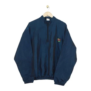 Vintage Surf Style 1/4 Zip Windbreaker Jacket USA Made Blue Mens Size XL - Picture 1 of 14