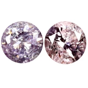 0.08 ct (2pcs) Romantic MATCHING PAIR Round Shape (2 x 2 mm) Diamond Gemstone - Picture 1 of 1