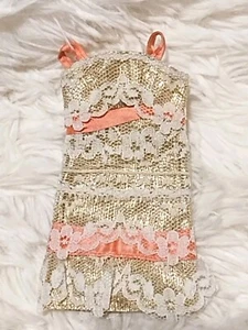 Vintage Barbie Kleid Lace Pace mit Gold #1216    - Bild 1 von 10