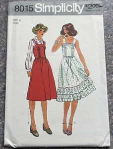 Vintage 1970s Simplicity 8015 Cottagecore Dress / Jumper Sewing Pattern 8 UNCUT - Picture 1 of 4