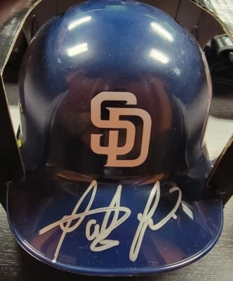 San Diego Padres Fernando Tatis Jr Autographed Mini Helmet JSA Signature debut - Image 1 of 3