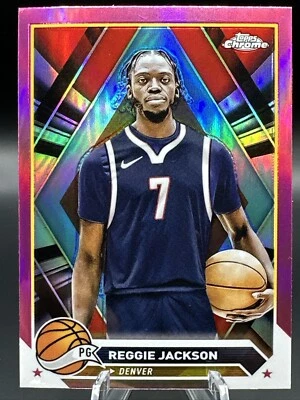 2023-24 Topps Chrome Pink Refractor Reggie Jackson #168 Denver Nuggets ￼ - Image 1 of 2