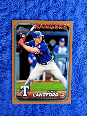 2024 Topps Update Series Wyatt Langford RC Gold Rookie /2024 CENTERED# US151 💙 - Image 1 of 4