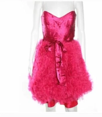 Aidan Mattox Pink Silk Tulle Satin Dress Size 4 - Image 1 of 3