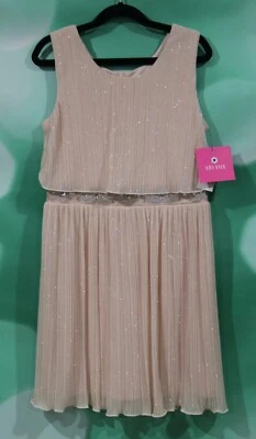 Amy Byer 12 码女孩腮红闪光装饰腰带特殊场合连衣裙 — 第 1/4 张图片