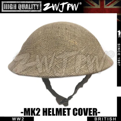 WWII WW2 UK британский MK2 ЛЬНЯНОЙ ШЛЕМ сетчатый чехол высокого качества - Изображение 1 из 4