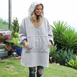HOODIE SWEATSHIRT Wearable Blanket for Kids With Sleeves Pocket Oversized - Picture 1 of 9