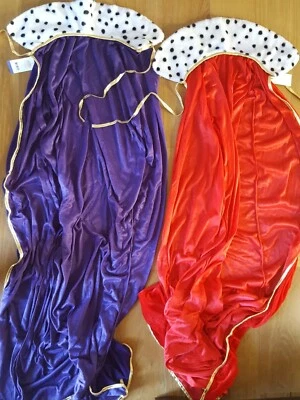 Adult Costume Royal Robe Halloween Set (Purple and Red) about 18"x55" - Image 1 of 4