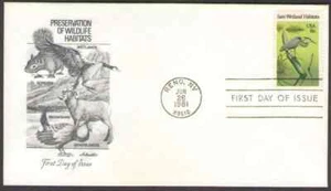 US. 1921. 18c. Great Blue Heron, Wildlife Habitats. Artmaster FDC. 1981 - Picture 1 of 1