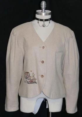 DISTLER / BEIGE ~ LINO Austria Mujer Deporte Montación Vestido Traje CHAQUETA / 40 10 M Foto 1 de 4