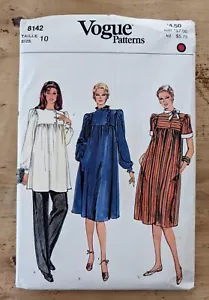 Vogue 8142 Vintage Women's Maternity Tunic Dress Pants Pattern Size 10 Uncut - Picture 1 of 2