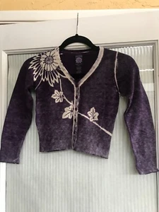 Lucky Brand Girl's Youth Purple Flower Wool Blend Sweater Size Small 5/6 $89.00 - Picture 1 of 8