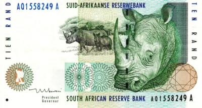 South Africa 10 Rand ND(1999) aXF Banknote P-123b Prefix AQ Mboweni Sig. - Image 1 of 2