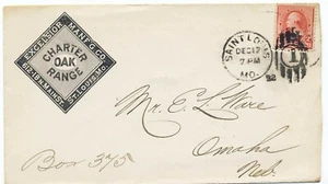 US 1892 Charter Range Stove Advertising Mail Cover #220 St. Louis MO to NE XQ - Picture 1 of 4