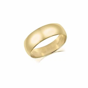 10K Solid Yellow Gold Regular Fit Plain Wedding Band Ring 5mm Size5-13 Men Women - Picture 1 of 2