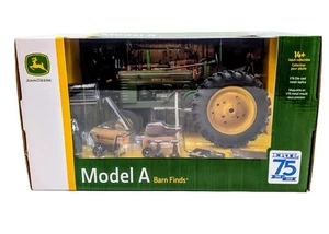 1/16 John Deere Model A Tractor, Dusty Barn Find With Accessories, Ertl 75th Ann - Picture 1 of 3