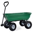 Green Garden Dump Cart 75L 300kg Wheelbarrow Tipping Trolley Truck Trailer