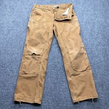 Carhartt Relaxed Fit Double Knee Jeans Men 32x30 Tan Khaki Durable Workwear