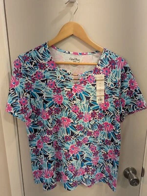 NWT Coral Bay Sz. PL Floral Short Sleeves Top Ladies - Image 1 of 4