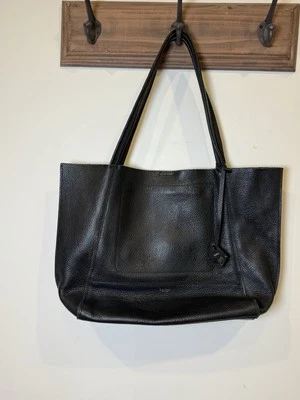 Botkier Womens Heavy Pebbled Leather Zipper Detail Snap Soho Tote Bag Black OS - Image 1 of 4