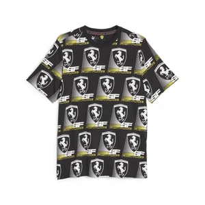 PUMA Scuderia Ferrari Race All Over Print Crew Neck Short Sleeve T-Shirt Mens Si - Picture 1 of 2
