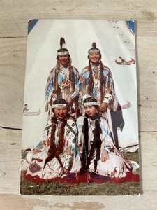 FOUR INDIAN MAIDS In Full Regalia Tepee Teepee Northern Arizona AZ Postcard - Picture 1 of 2