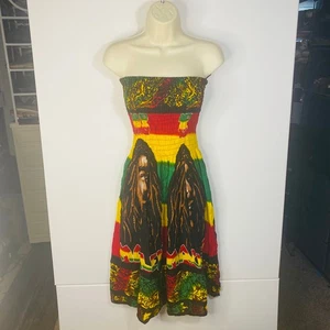 Vestido corto Bob Marley para mujer talla única tubo reggae Jamaica playa elástico - Imagen 1 de 4