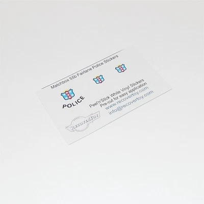 Matchbox Lesney 55b Ford Fairlane Police Car Sticker Set - Image 1 of 3