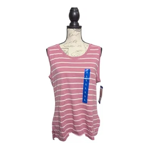 Nautica Damen Tanktop rosa-weiß gestreift Größe L - Bild 1 von 5