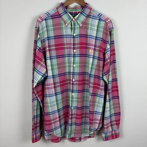 Ralph Lauren Hemd Herren XL rosa bunt kariert Classic Fit Button Down Pony - Bild 1 von 7