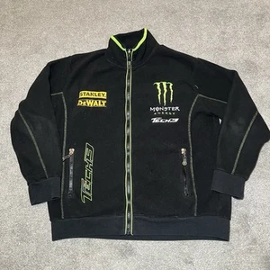 Monster Energy Tech 3 Fleece Jacket Men's Small Black Motorsport Full Zip - Picture 1 of 14