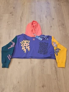 Adidas Artist Kris Andrew Small Love Unites Pride Colorblock Crop Hoodie Sz 3X - Picture 1 of 11