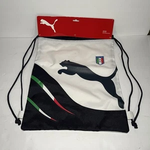 Puma Adults Unisex Gym Sack Draw String Bag Italia Football FIGC 067220 - White - Picture 1 of 5