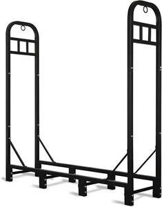 4ft Outdoor Firewood Rack, Upgraded Adjustable Heavy Duty Logs Stand Stacker Hol - Picture 1 of 4