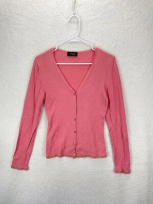 Cárdigan para mujer Versace Classic V2 cuello en V botón talla mediana rosa Foto 1 de 4