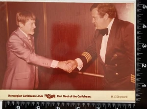Cruise Ship NCL MS Skyward 1980’s Photo Picture Meeting Captain Norwegian Cruise - Picture 1 of 4