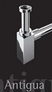 Design Flaschen – Siphon - Antigua - 1 1/4" mit Wandrosette - eckig - 225212 - Bild 1 von 5