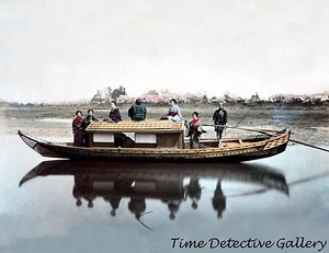 Passengers on a Boat, Japan - 1880s - Historic Photo Print - Picture 1 of 1