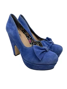 Seychelles Blue Suede Pumps With Bow  shoe sz 8 - Picture 1 of 8