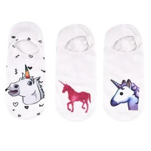 3 Pairs Unicorn Print Fashion Women's Cute Fun Casual Summer Low Ankle Socks - Picture 1 of 10