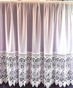 HERMOSO PANEL DE RED DE VELO RECTO BLANCO MACRAME HECHO A MEDIDA - Imagen 1 de 3