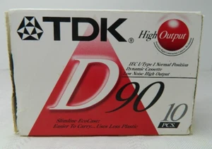 TDK D90 Nastri Audiocassette Vuoti 90 Minuti Alta Uscita Confezione da 10 Nuovi - Foto 1 di 3