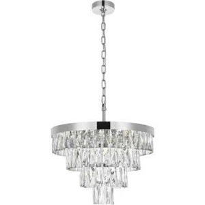Crystal Chandelier Light Fixture Chrome High Quality Modern Dining Room 20" - Picture 1 of 8