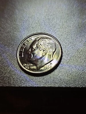 1998 P Roosevelt Dime Extremely Deep Rim FULL BANDS DDR ON M & R  On Front  - Image 1 of 4